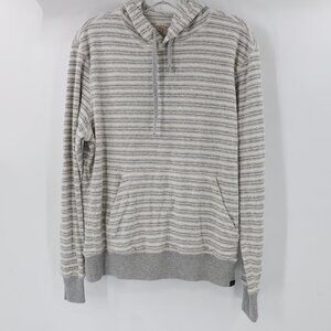 Faherty Hoodie Mens medium Terry Cloth Pullover drawstring striped pockets camp